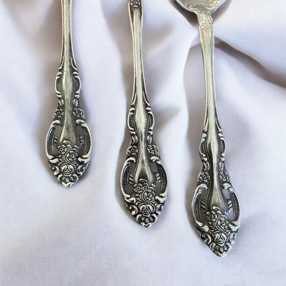 Vintage 4 Towle Stainless TWS211 Pierced Oval Soup Spoon SCC Japan Supreme E